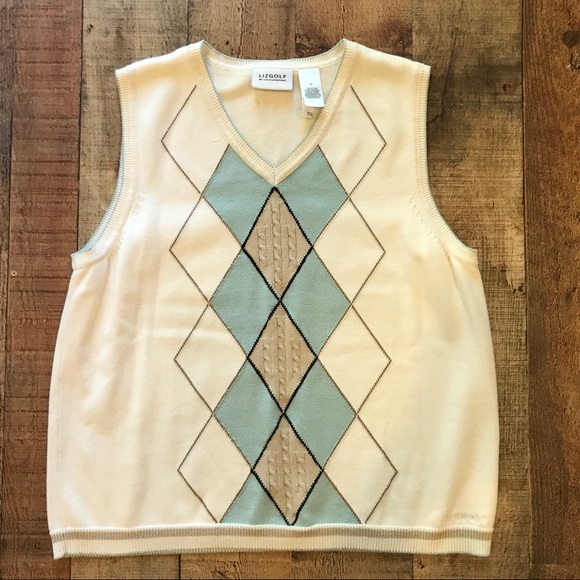 Liz Claiborne Golf Argyle Sweater Vest 